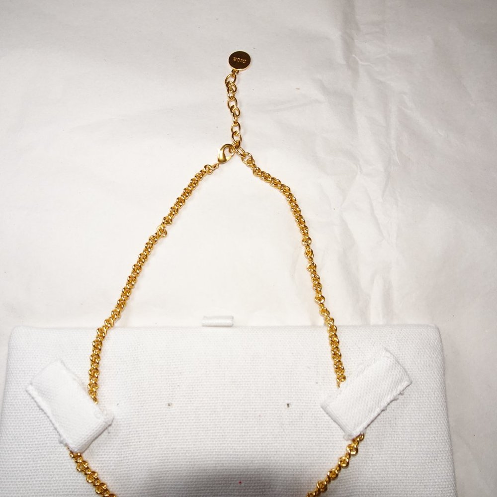 Dior J'Adior Hand Heart Crystal Gold Chain Necklace - Picture 6 of 13